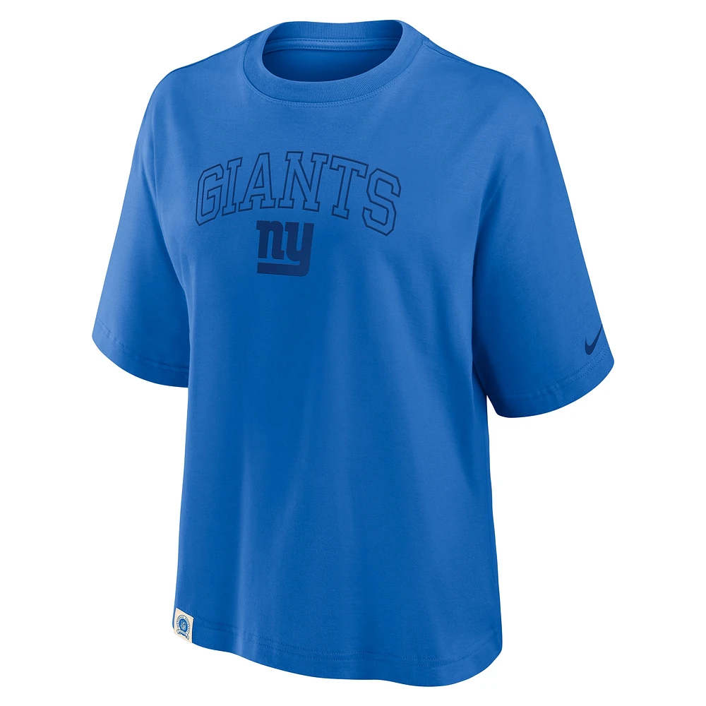 Women's Nike Royal New York Giants Glory Arch Boxy T-Shirt