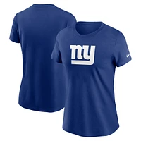 T-shirt avec logo principal Nike Royal New York Giants pour femme