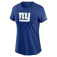 T-shirt avec logo principal Nike Royal New York Giants pour femme