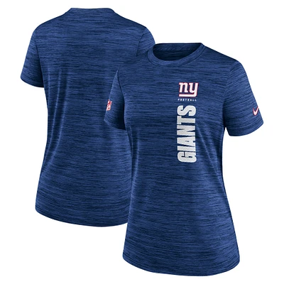 Women's Nike Royal New York Giants Sideline Velocity Performance T-Shirt