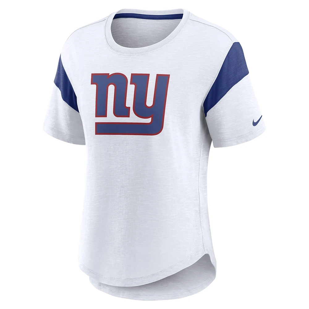 Women's Nike White New York Giants Fashion Slub Top