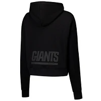 Women's Pro Standard Black New York Giants Jeweled Cropped Pullover Hoodie