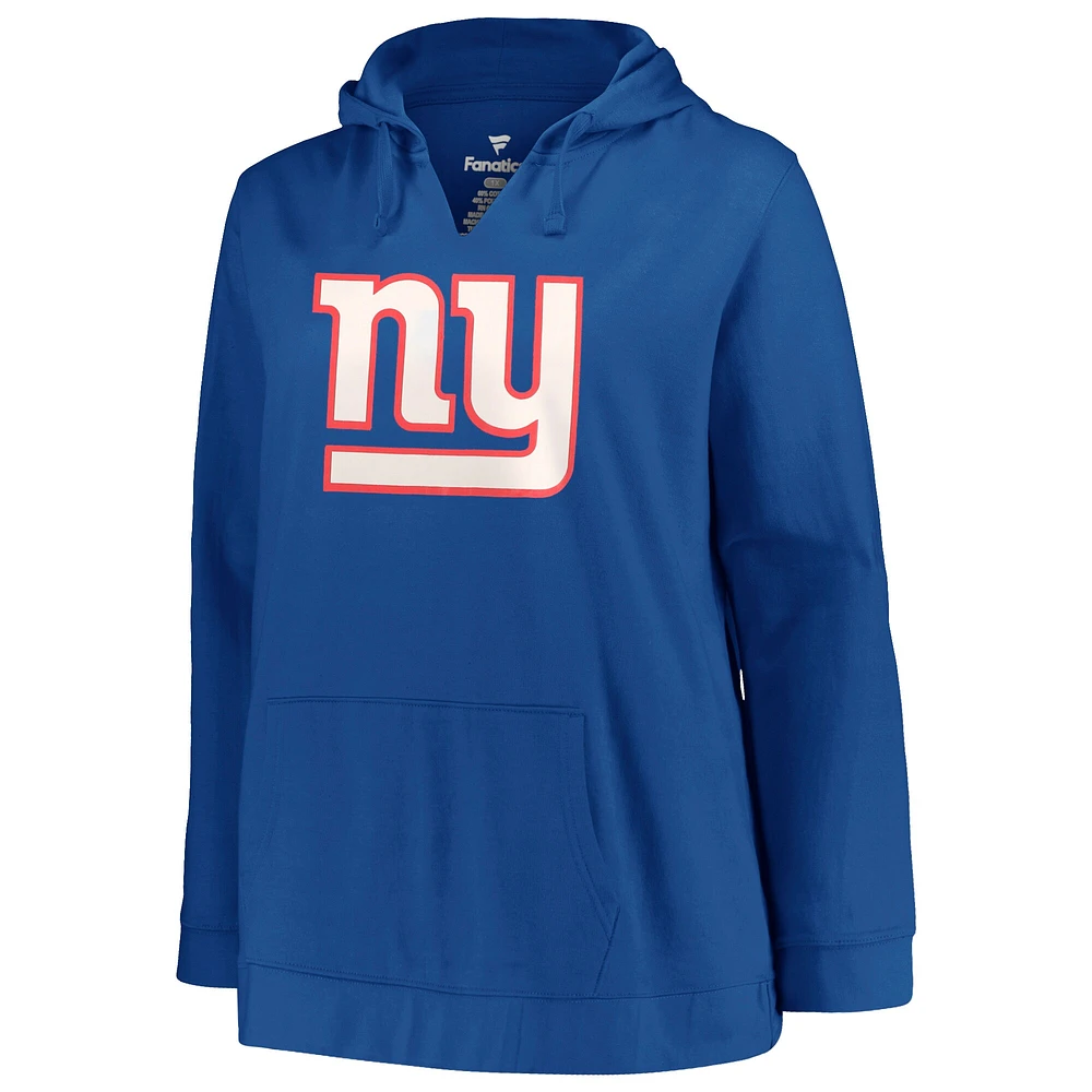 Profil pour femme Saquon Barkley Royal New York Giants Nom et numéro de joueur grande taille - Sweat à capuche