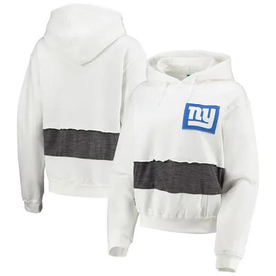 Women's Majestic Threads Black New York Giants Leopard Cropped Pullover  Hoodie