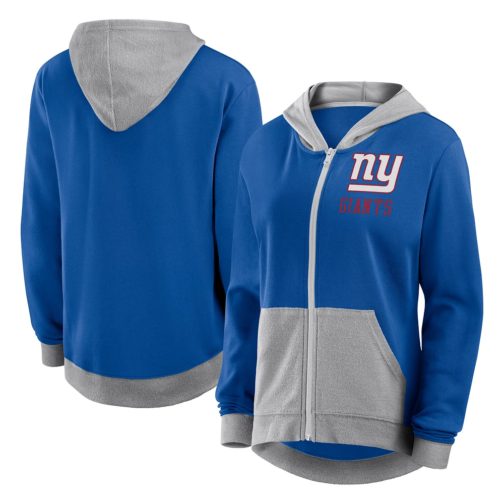 Sweat à capuche zippé en French Terry Hit It Royal New York Giants pour femme