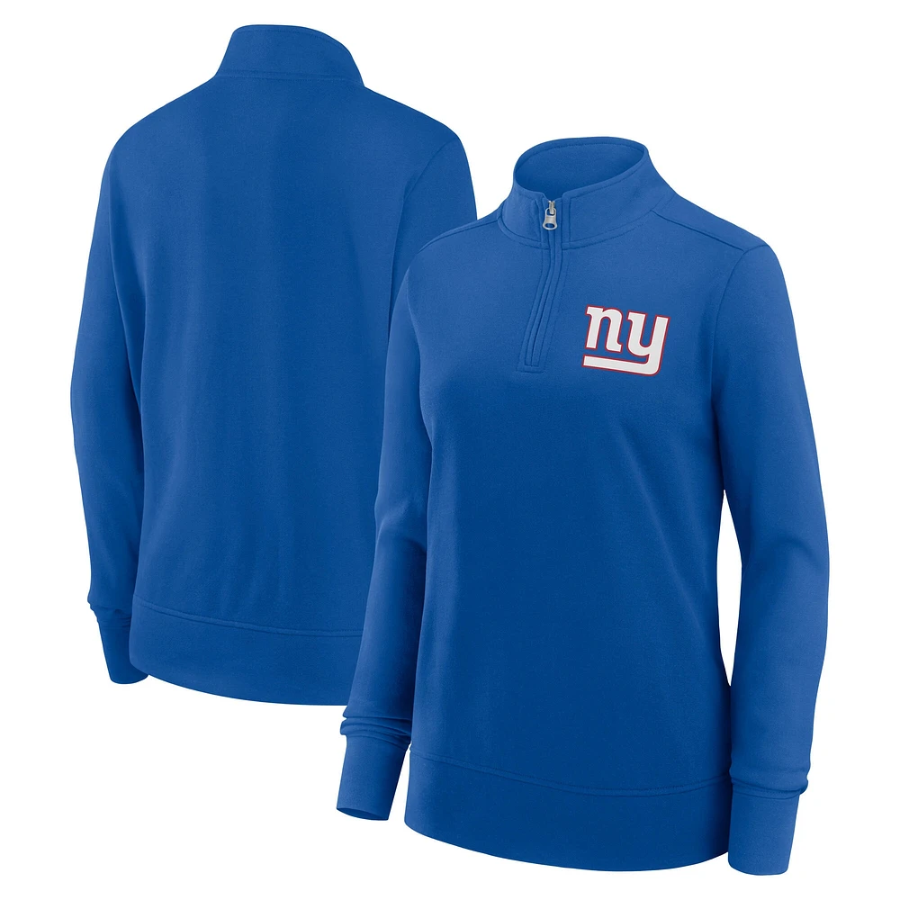 Women's Royal New York Giants Velocity Quarter-Zip Jacket