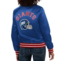 Women's Starter Royal New York Giants Full Count Satin Full-Snap Varsity Jacket