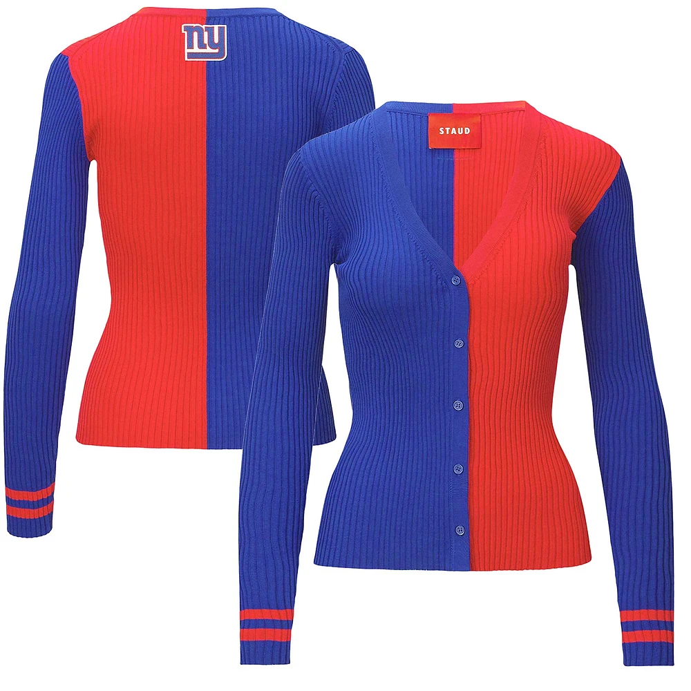 Women's STAUD Royal/Red New York Giants Cargo Sweater