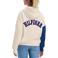 Women's Tommy Hilfiger Cream/Royal New York Giants Harriet Pullover Hoodie