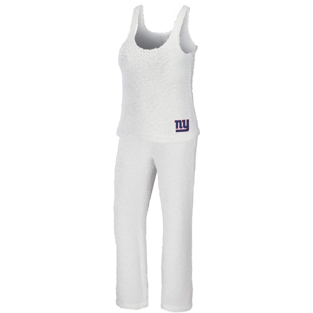 Women's WEAR by Erin Andrews Cream New York Giants Cozy Scoop Neck Tank Top & Pants Sleep Set