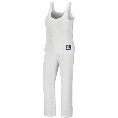 Women's WEAR by Erin Andrews Cream New York Giants Cozy Scoop Neck Tank Top & Pants Sleep Set