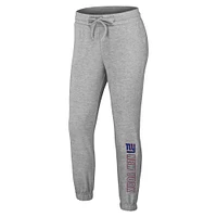 Ensemble de nuit pour femme WEAR by Erin Andrews Heather Gray New York Giants en tricot à manches longues et pantalon