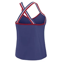 Débardeur à bretelles croisées Tri-Blend Royal New York Giants pour femme WEAR by Erin Andrews