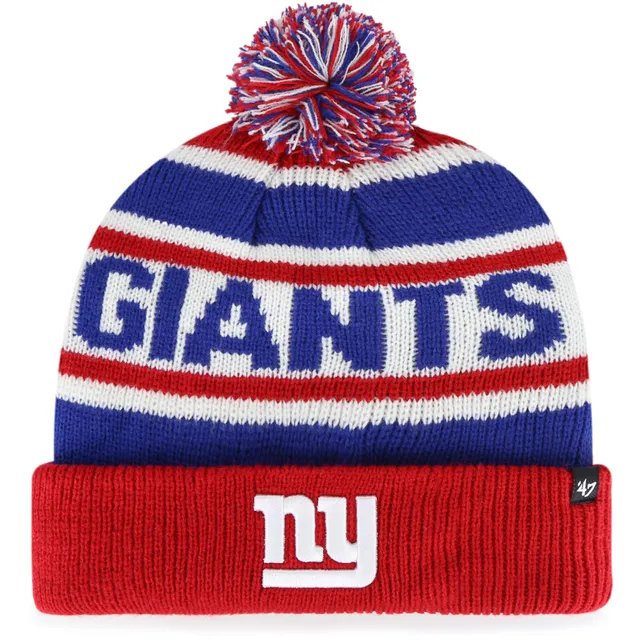 '47 Royal New York Giants Bering Cuffed Knit Hat with Pom