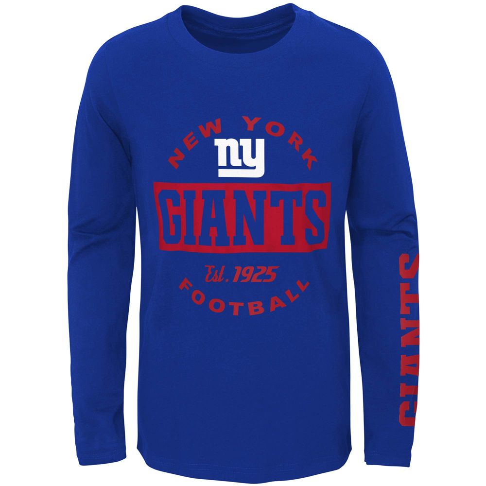 Outerstuff Youth Heathered Gray New York Giants Long Sleeve T