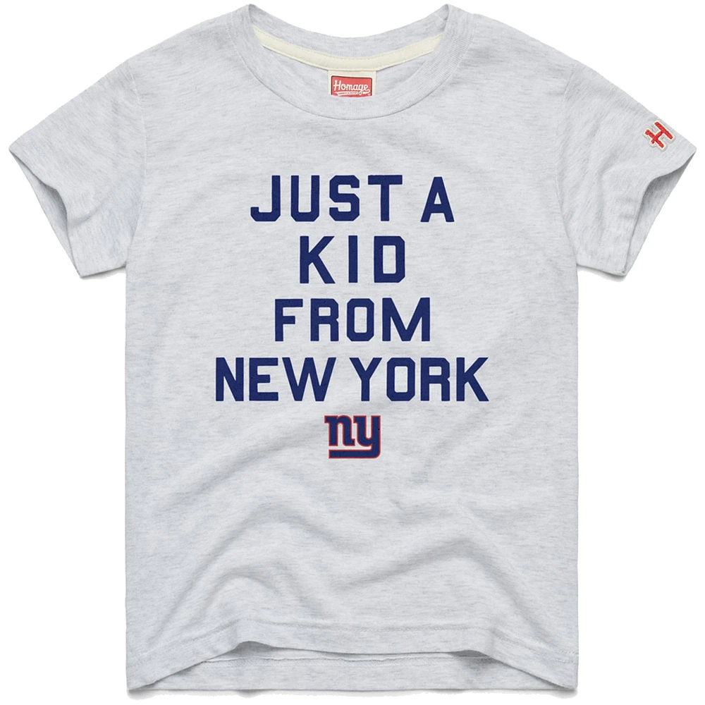 T-shirt gris a trois mélanges Just Kid des New York Giants pour jeunes