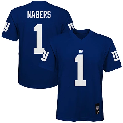 Maillot de joueur réplique des Royal New York Giants Malik Nabers pour jeunes