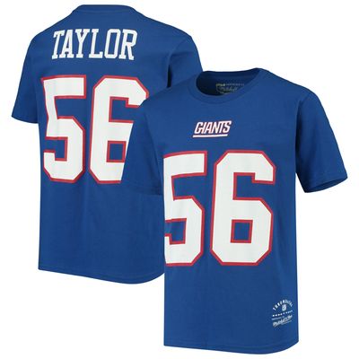 Youth Mitchell & Ness Lawrence Taylor Royal New York Giants Retired Retro Player Name Number T-Shirt