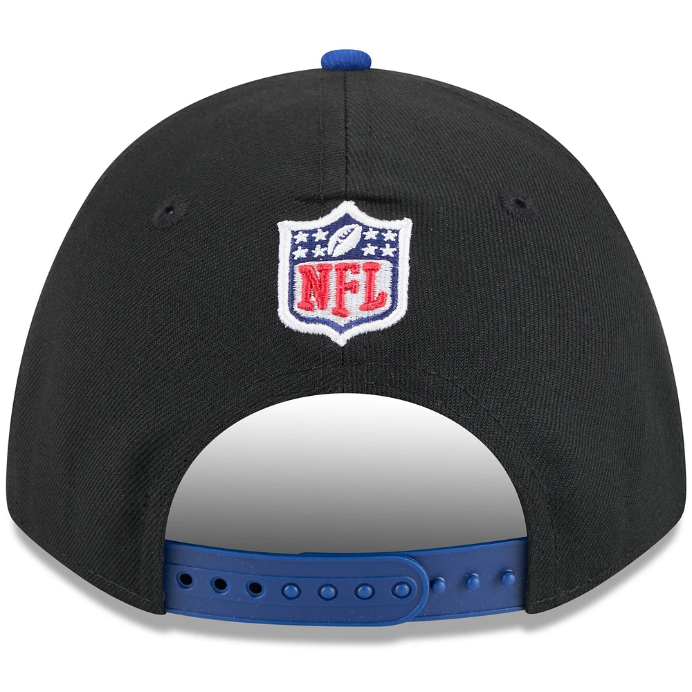Casquette ajustable New Era 9FORTY A-Frame M-Crown noire/bleu marine pour jeunes New York Giants, draft NFL 2025