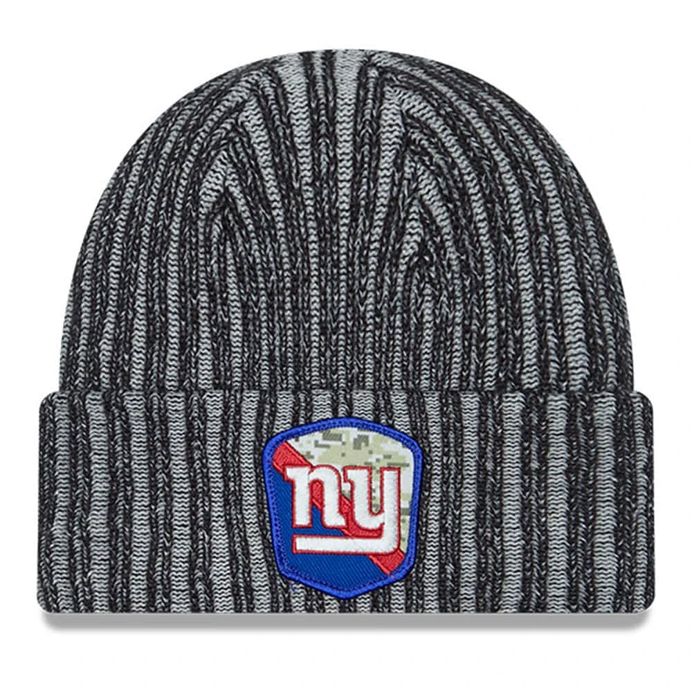 Bonnet en tricot à revers Salute To Service New Era New York Giants 2023 noir pour jeune