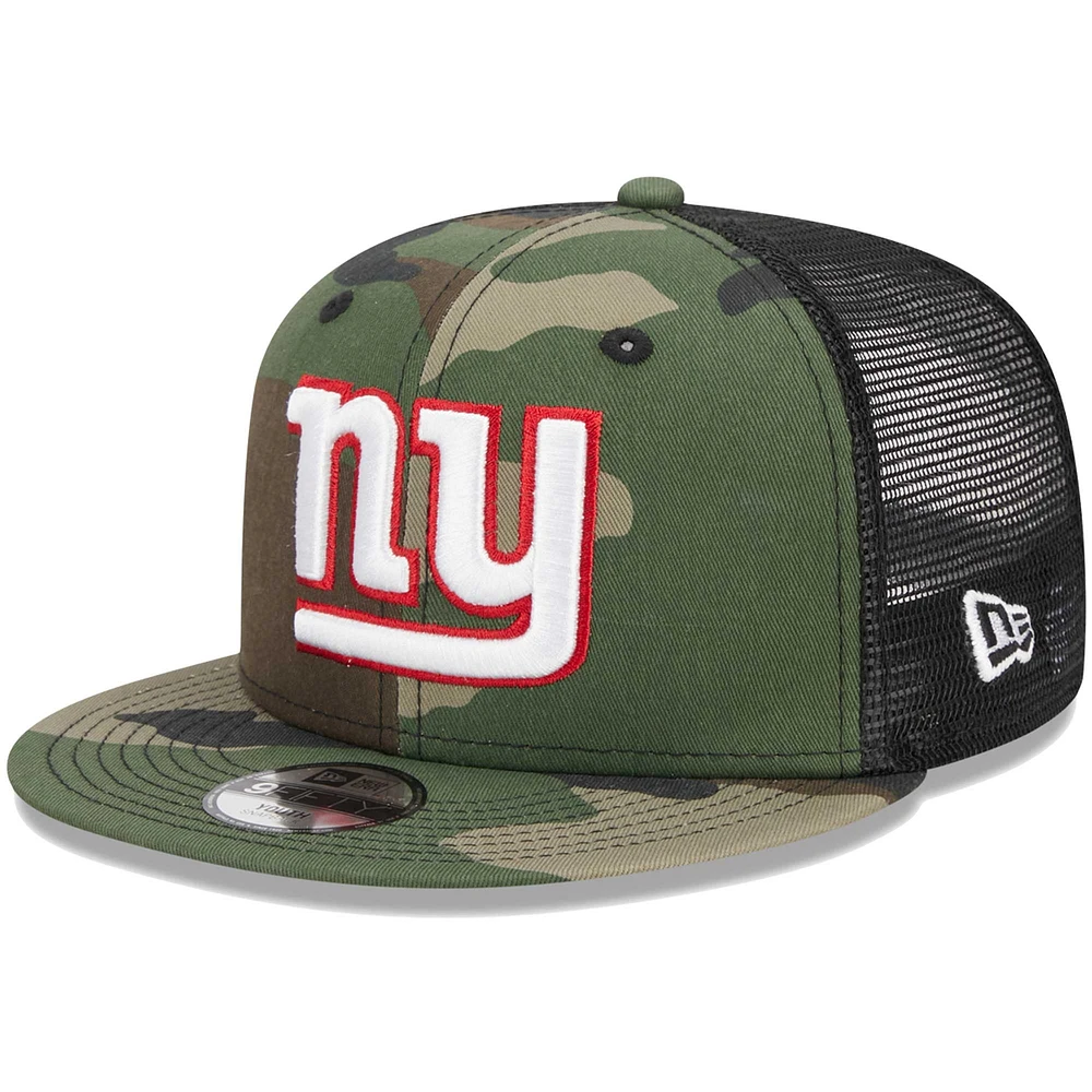 Casquette New Era Camo New York Giants Main Trucker 9FIFTY Snapback pour jeune