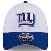 Youth New Era White/Royal New York Giants 2024 NFL Training Camp 9FORTY Adjustable Hat