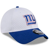 Youth New Era White/Royal New York Giants 2024 NFL Training Camp 9FORTY Adjustable Hat