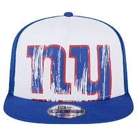 Youth New Era White/Royal New York Giants Distressed 9FIFTY A-Frame Snapback Hat