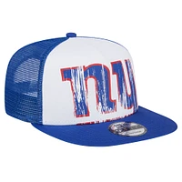 Youth New Era White/Royal New York Giants Distressed 9FIFTY A-Frame Snapback Hat