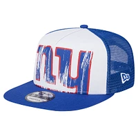 Youth New Era White/Royal New York Giants Distressed 9FIFTY A-Frame Snapback Hat