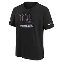 T-shirt Nike noir pour jeunes New York Giants NFL Crucial Catch 2024