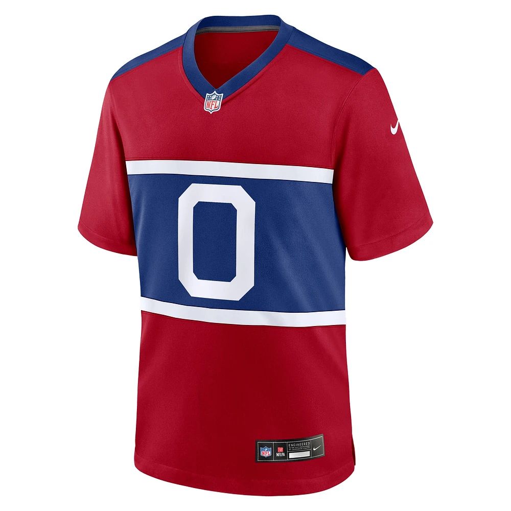 Maillot de jeu joueur alternatif des Giants New York Nike Brian Burns Century rouge pour jeune