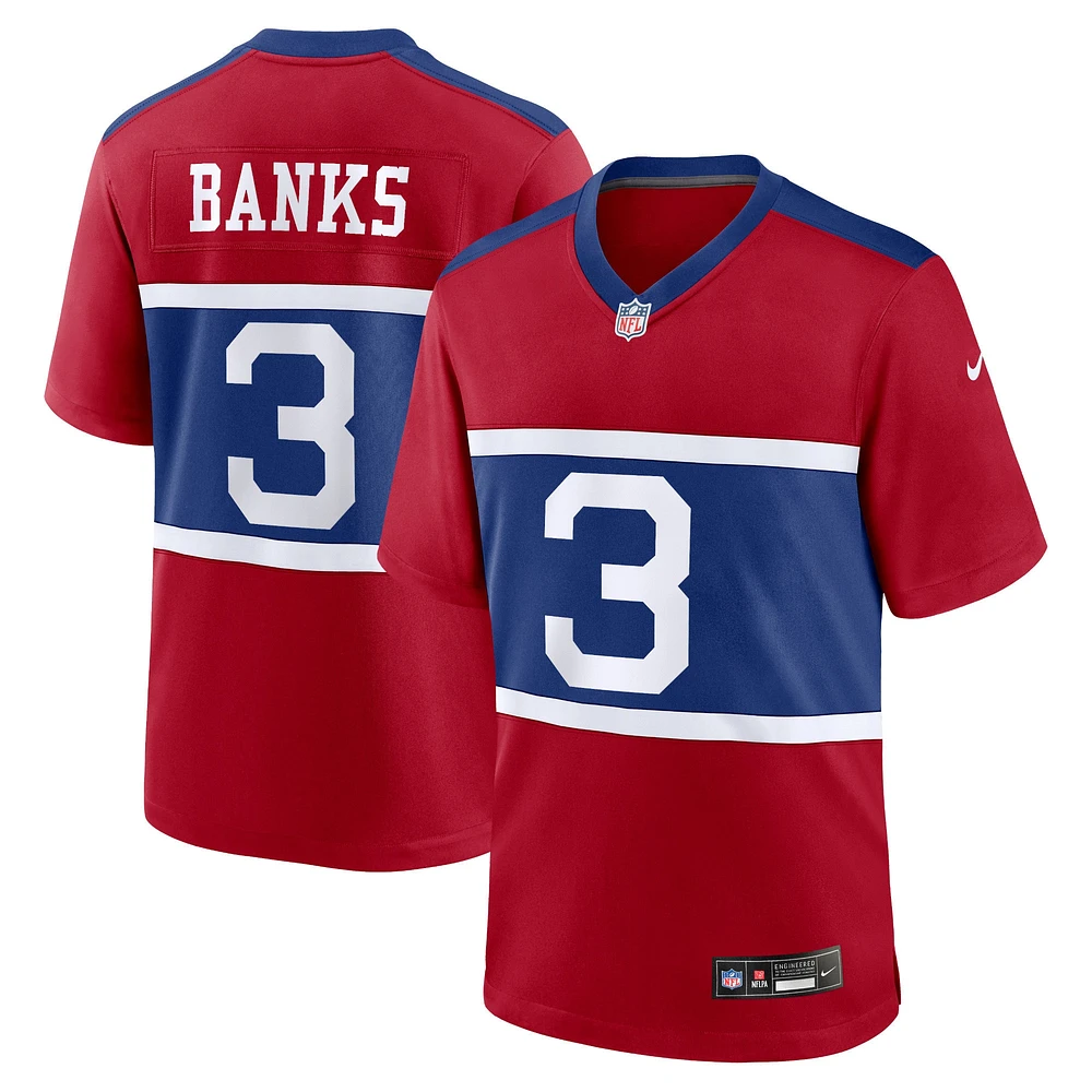 Maillot de jeu joueur alternatif Nike Deonte Banks Century Red New York Giants pour jeune