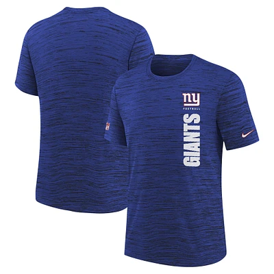 T-shirt Nike Royal New York Giants Sideline Velocity Performance pour jeunes