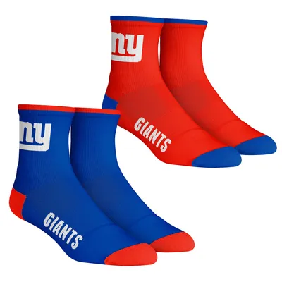 New York Giants Rock Em Socks Youth Core Team 2-Pack Quarter Length Sock Set