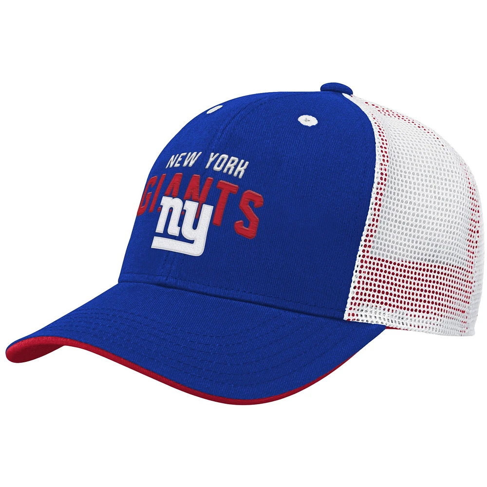 Youth Royal/White New York Giants Core Lockup Adjustable Hat