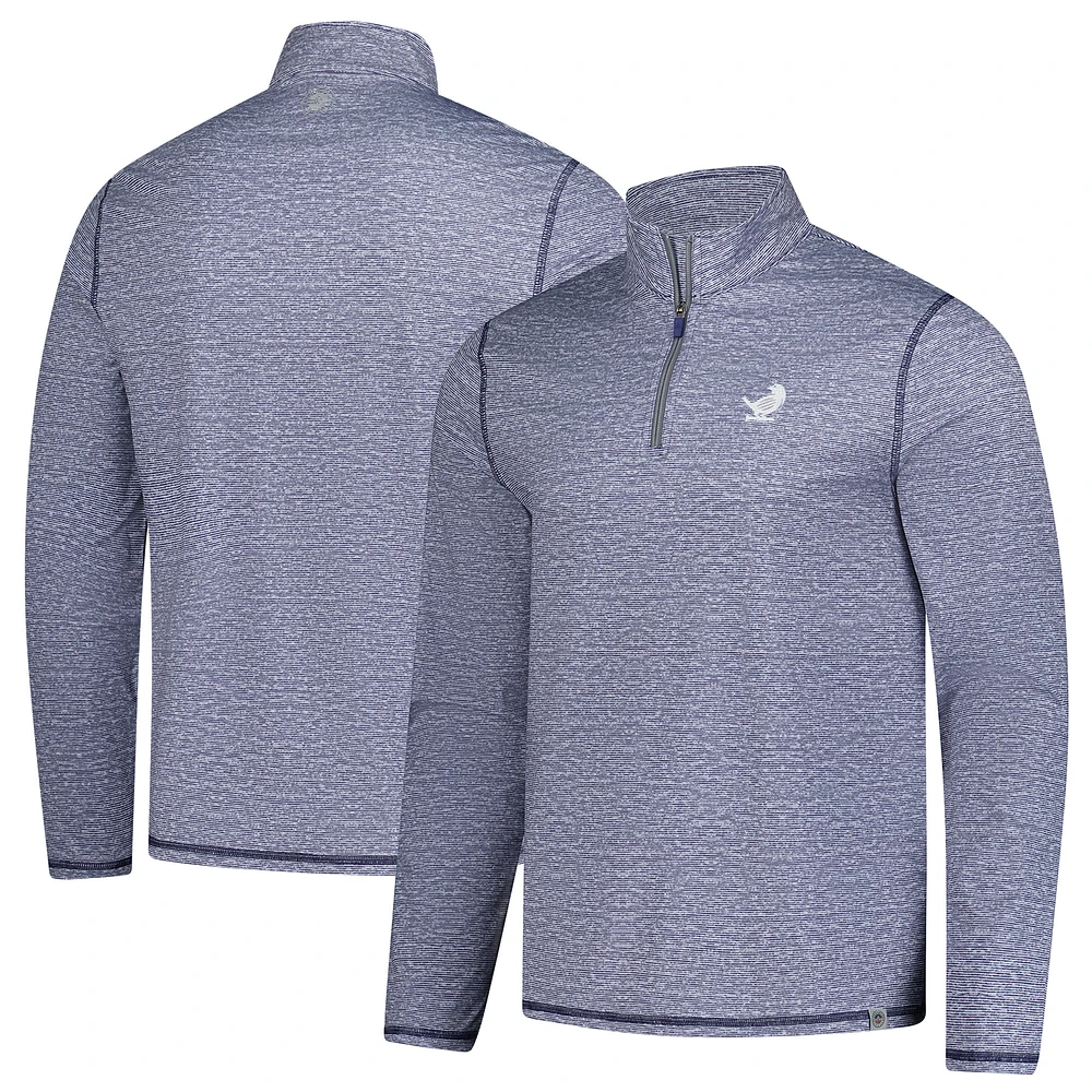 Pull à glissière quart de tour Johnston pour homme avec drapeau et hymne bleu marine chiné New York Golf Club