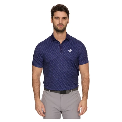 Men's Flag & Anthem  Navy New York Golf Club All-Over Logo Polo