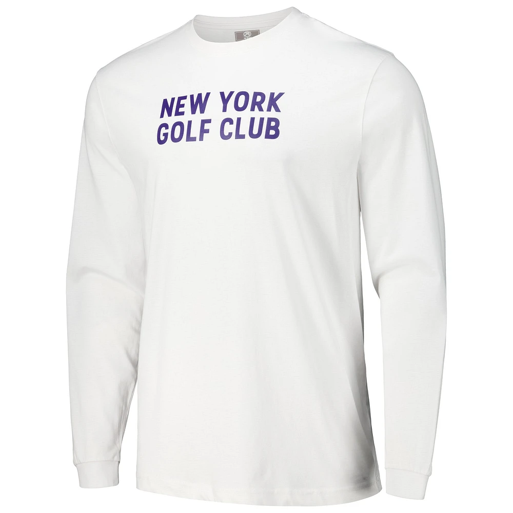 Men's Ahead White New York Golf Club Berkley Long Sleeve T-Shirt