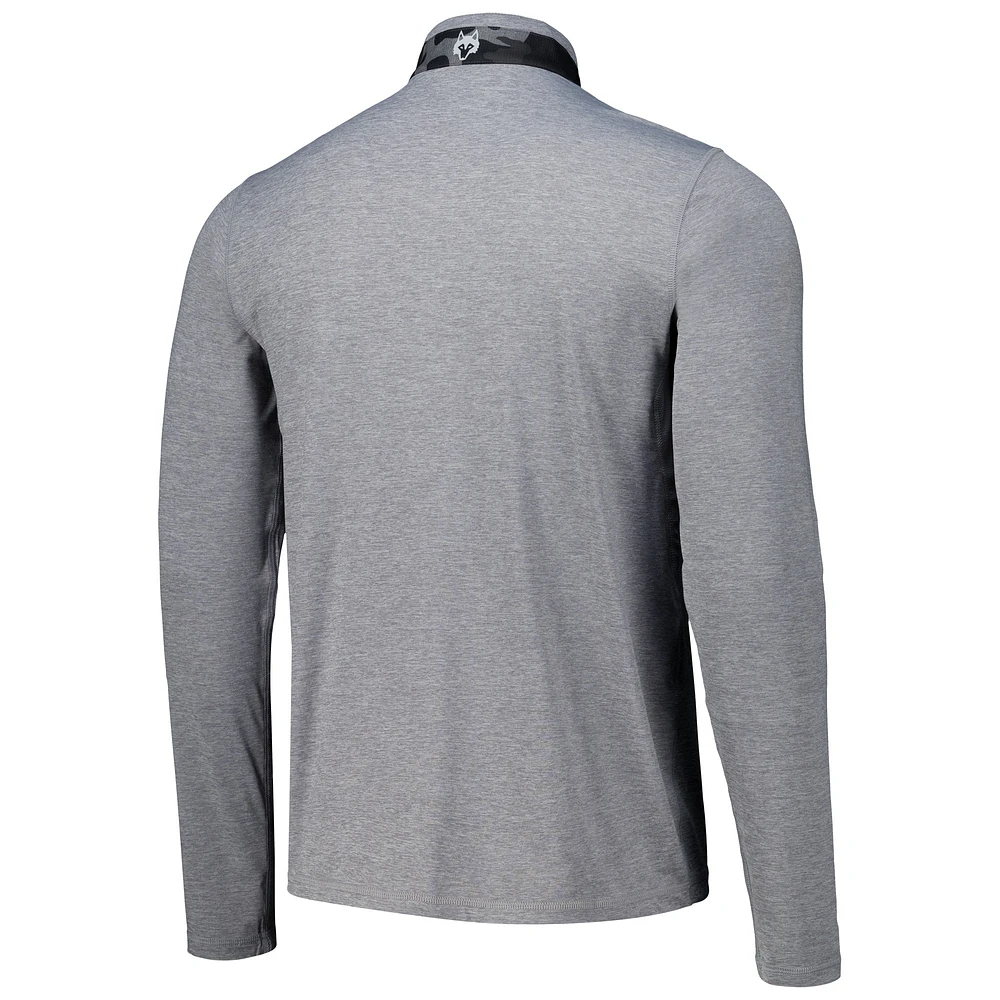 Men's Greyson Clothiers Heather Gray New York Golf Club Guide Sport Performance Quarter-Zip Pullover