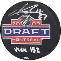 Rondelle de hockey autographiée par Anders Lee des Islanders de New York avec le logo du repêchage 2009 et l'inscription « Pick #152 »