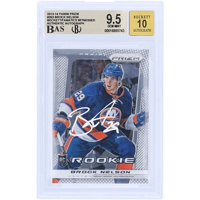 Carte de recrue Panini Prizm 2013-2014 autographiée par Brock Nelson des Islanders de New York #263 Beckett Fanatics Witnessed Authenticated 9.5/10