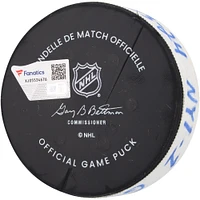 Rondelle de but utilisée par Brock Nelson lors du match des Islanders de New York contre les Rangers de New York le 13 avril 2024 - Premier des deux buts marqués