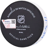 Rondelle de but utilisée par Brock Nelson lors du match des Islanders de New York contre les Rangers de New York le 3 novembre 2024