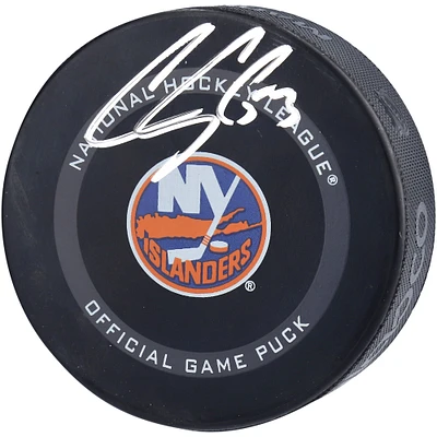 Rondelle de jeu officielle autographiée par Casey Cizikas des Islanders de New York, modèle 2021