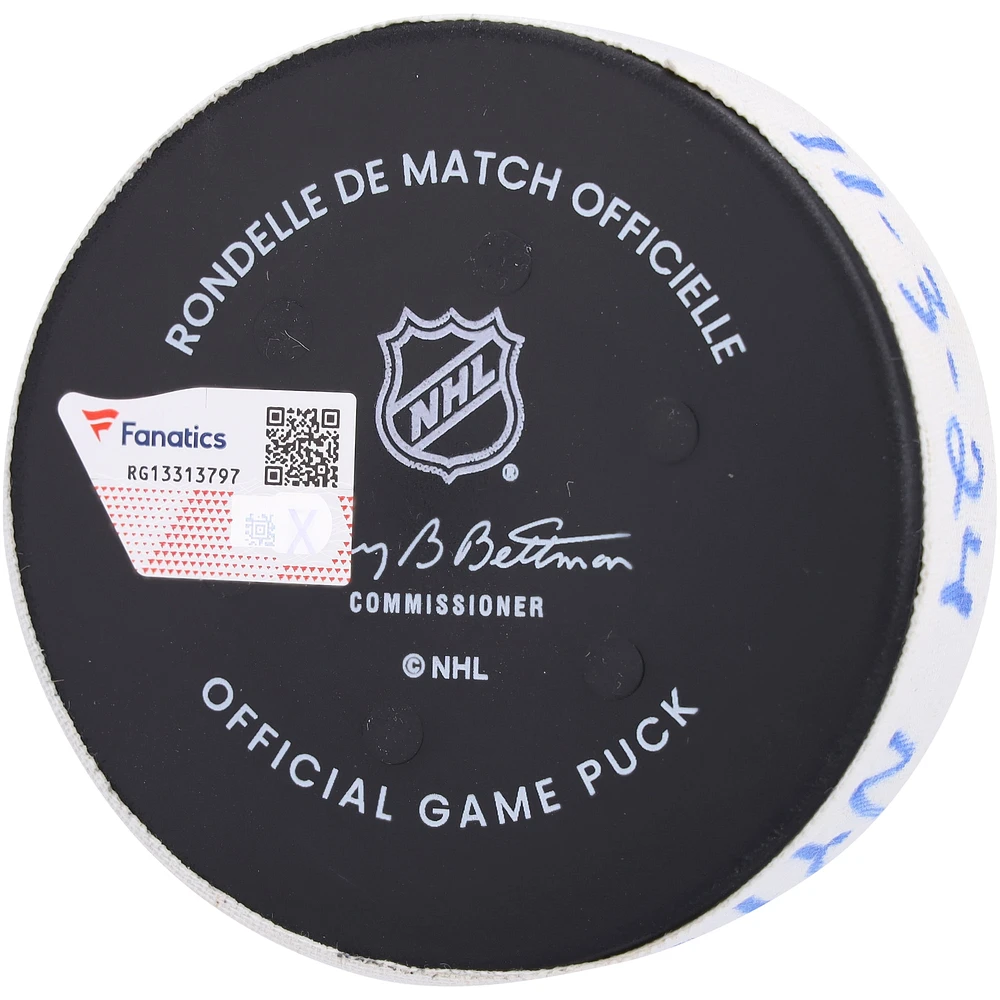 Casey Cizikas New York Islanders Game-Used Goal Puck vs. New York Rangers on November 3, 2024