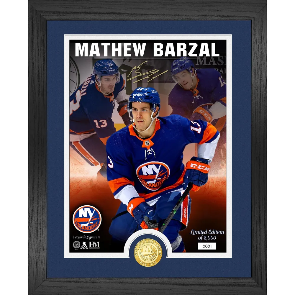 Mathew Barzal New York Islanders Deluxe Framed Autographed Blue Fanatics  Breakaway Jersey