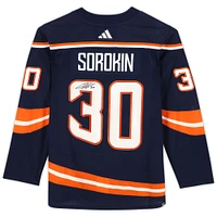 Maillot authentique Adidas Reverse Retro 2022-23 autographié par Ilya Sorokin des Islanders de New York