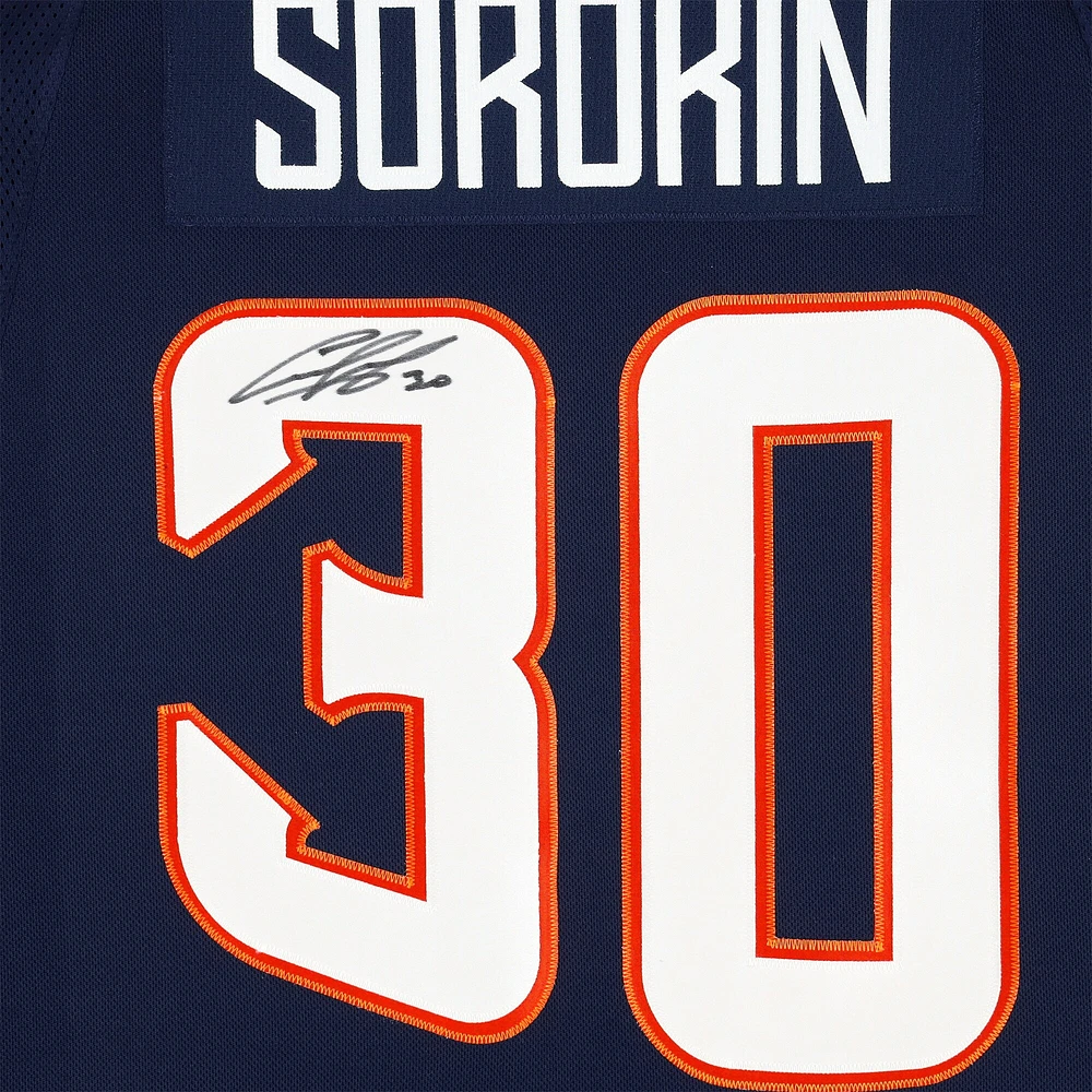 Maillot authentique Adidas Reverse Retro 2022-23 autographié par Ilya Sorokin des Islanders de New York