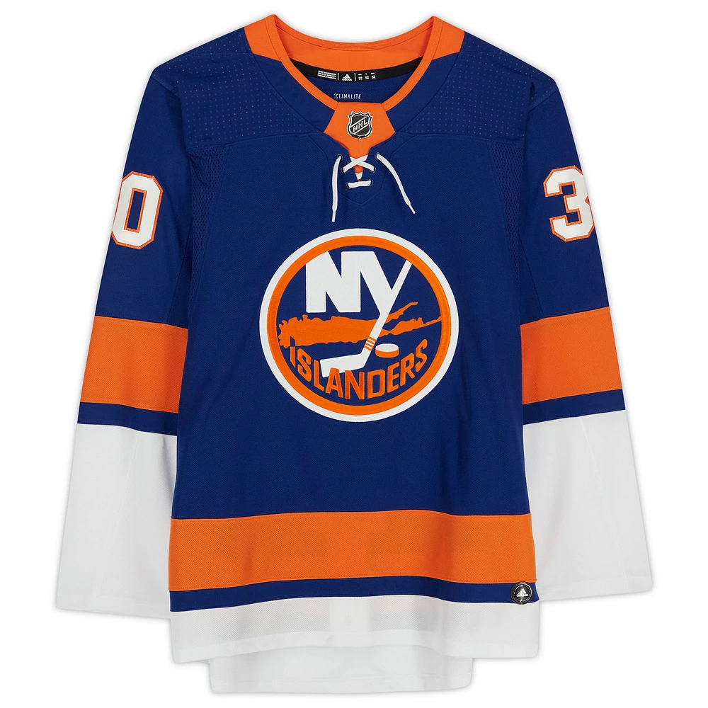 Maillot Adidas bleu authentique autographié par Ilya Sorokin des Islanders de New York